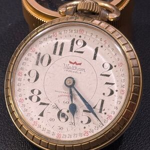 Waltham Railroad 17 Jewels Montgomery Dial 10k RGP Open Face Pocket Watch